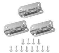 Risveglio Juego de 3 bisagras y tornillos de acero inoxidable 304, reemplazo de metal, para cofres de hielo rectangulares iglú de hasta 165 cuartos de galón, piezas de reparación fáciles de instalar