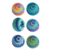 Risveglio Juego de 6 bolsas de punto hechas a mano, de algodón suave, juego de entrenamiento de equilibrio y coordinación, diseño geométrico vibrante para interiores y exteriores, color azul