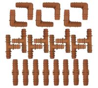 Risveglio Juego de accesorios de riego por goteo de plástico de 16 mm con acoplamientos, codos, fácil instalación de manguera de jardín