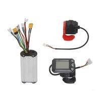 Risveglio Juego de controladores de scooter eléctrico de 24 V, 36 V, 250 W con monitor LCD, panel de fibra de carbono de freno para ruedas de 5.5 pulgadas (traje de 36 V 350 W)