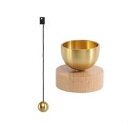 Risveglio Juego de cuencos de meditación para tamaño mini, cuenco de sonido de metal dorado para yoga, relajación, atención plena y decoración del hogar
