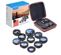 Risveglio Juego de lentes para cámara de teléfono celular 10 en 1 que incluye filtros ojo de pez, macro, gran angular, caleidoscopio y CPL