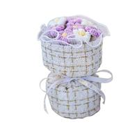 Risveglio Juego de ramo de flores de punto de 7 piezas, elegante hilo hecho a mano, flores para mujer, día de San Valentín, cumpleaños