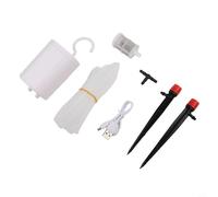 Risveglio Kit de bomba de riego automático para plantas con batería de 2000 mAh, sistema de riego con temporizador para jardín interior, hasta 80 días de uso, blanco (A)