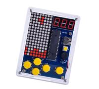 Risveglio Kit de consola de juegos retro 51 microcontroladores, juego de soldadura con funda de pantalla Pixel Art y juegos divertidos