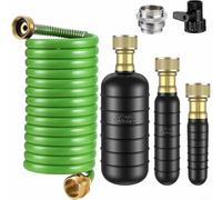Risveglio Kit de vejiga de drenaje de 3 piezas para tuberías de 1 a 6 pulgadas, desatascador de chorro de agua de alta presión con válvula de manguera de 10 pies para lavabos y duchas (negro)