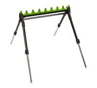 Risveglio Kit telescópico de 2 secciones, 4 patas y 8 aparejos, soporte | Tapón con bolsa de almacenamiento, para aleación de zinc compacta y EVA Long Roost para pescadores, negro y verde