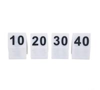 Risveglio Letreros acrílicos con números de mesa 1 40, tarjetas de tienda en forma de V para restaurante boda, negro audaz sobre fondo blanco amarillo (blanco 1-40)
