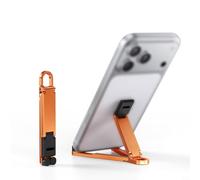 Risveglio Llavero portátil para teléfono, soporte triangular de aleación de aluminio con cambio de modo, para teléfonos inteligentes compactos de bolsillo, vibrante (naranja)