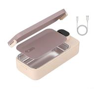 Risveglio Lonchera térmica con batería de 7200 mAh, 304 para calentador eléctrico de alimentos de acero inoxidable, portátil, aislada, oficina, viajes, al aire libre, gris (A)
