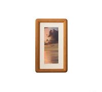 Risveglio Marco de fotos de madera maciza de 8 x 15 cm con alfombrilla beige de 4 x 11 cm, acabado de nogal para decoración del hogar (B)
