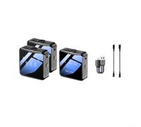 Risveglio Micrófono Lavalier inalámbrico con reducción de ruido, vida útil de 6 a 8 horas, alta SNR 60 dB, para micrófono compacto con clip, transmisión y grabación en vivo al aire libre (1 a 2)