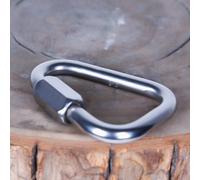 Risveglio Mosquetón triangular resistente para acero inoxidable, gancho de cierre a presión, escalada, espeleología, rescate, lucha contra incendios, aparejos plateados, 8 mm, 38 KN