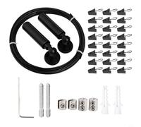 Risveglio Negro para cortina de acero inoxidable barra de alambre Set 5m montaje en pared ajustable cable ventana tratamientos para arte