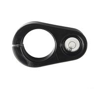 Risveglio Nivel de burbuja de varilla de centrado de 32 mm, vial redondo de ampolla con soporte para postes de topografía, carcasa de plástico negro