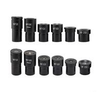 Risveglio Ocular de microscopio de campo ancho de 23,2 mm, aumento 5X-25X, lente gran angular de metal completo para observación de laboratorio biológico, negro (WF25X)