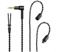 Risveglio OFC - Cable de auriculares de 4 hebras de 120 núcleos, trenzado libre para audiófilos IEM Studio Travel Negro (intersección)