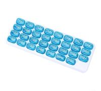 Risveglio Organizador mensual de pastillas de 31 días, para caja de medicamentos AM PM con 32 compartimentos, para contenedor compacto de medicamentos de viaje, para material de polipropileno (E)