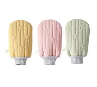Risveglio Paño de baño exfoliante texturizado para eliminar eficazmente la piel muerta, para secado rápido, toalla de exfoliación corporal, uso familiar, 139 x 22,8 cm, color amarillo