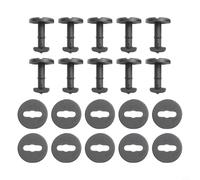 Risveglio Paquete de 10 clips para tapetes de piso serie E36 E46 E38 E39, hebillas de plástico negro con arandelas, para OEM 51471881521 82119410191