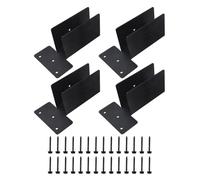 Risveglio Paquete de 4 soportes laterales de montaje superior para pérgola, madera de 2 x 4, para kit de juntas superiores de acero al carbono resistente, kiosco de patio, cobertizo, color negro