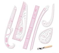 Risveglio Para francés Curve Ruler Set 7pc Dressmaking Tailor Tool para | Diseño de agarre antideslizante, material transparente, visible en tela oscura, ideal para costura, dibujo de patrones