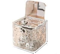 Risveglio para Mini cubo cuadrado de escritorio con tapa abatible, contenedor de residuos de PET transparente, accesorios para el cabello, oficina y organización, para diseño compacto (A)