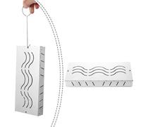 Risveglio Parrillas de acero inoxidable, caja de virutas de madera trapezoidal con agujeros de aire, barbacoa eléctrica de carbón de gas, plata, 24,5 x 11,7 x 5,5 cm