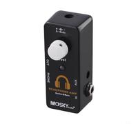 Risveglio Pedal de amplificador de guitarra portátil para bajo y teclados | Para mini cuerpo de metal, diseño portátil, cabe en una bolsa de concierto, ideal para viajes, práctica silenciosa en