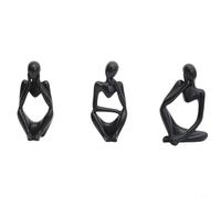 Risveglio Pensador abstracto moderno de resina para escultura, estatua, adorno creativo de escritorio para decoración del hogar, sala de estar, dormitorio, oficina (negro)