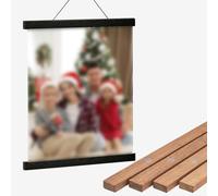 Risveglio Percha colgante de madera de teca para pósteres, 21 cm a 51 cm, para marco de exhibición de arte, mapas, fotos, oficina, decoración del hogar, 41 cm