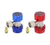 Risveglio R134a Kit de adaptador de acoplador rápido, conectores de recarga de CA de alta presión y baja con accesorios de 1/4 pulgadas para sistema de aire acondicionado de coche para servicio (kit