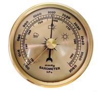 Risveglio Reloj barómetro de metal de 70 mm, estación meteorológica mecánica, no requiere batería, medidor de presión interior para decoración de oficina en casa, dorado (dorado)