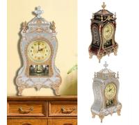 Risveglio Reloj de mesa de diseño vintage, silencioso, sin tictac | Reloj de escritorio decorativo para estante de oficina en casa, color blanco
