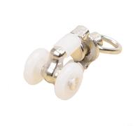 Risveglio Rodillos de riel de plástico blanco de 38 x 15 mm, separadores de habitación y para división de espacio de RV, ganchos deslizantes silenciosos, paquete de 30 (fiesta B)