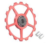 Risveglio Rueda de polea de cambio trasero de aleación de aluminio con rodamientos de cerámica, rueda guía 11T 17T para bicicleta de carretera y montaña, negro (rojo 16T)