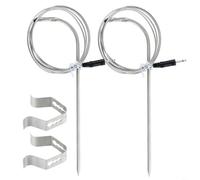 Risveglio Sensor de sonda de carne para parrillas de pellets de repuesto, 716? para F resistente al calor para parrilla de barbacoa de acero inoxidable con clip (2 juegos)