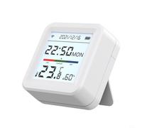 Risveglio Sensor de temperatura y humedad WiFi compatible con Tuya, clima interior con LCD grande, colocación flexible, blanco