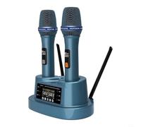 Risveglio Sistema de micrófono inalámbrico UHF, juego de micrófono de karaoke recargable dual con carga magnética, rango de 80 m para canto y eventos