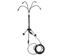 Risveglio Sistema de nebulización para exteriores de altura ajustable, soporte de pulverización flexible de 360 grados, para patio, piscina, terraza, jardín, trípode de boquilla de latón de acero