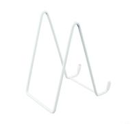 Risveglio Soporte de marco de fotos de hierro, soporte de caballete de metal compacto para mostrar imágenes, medallas de arte, libros, soporte de placa estable para escritorio, blanco (trompeta blanca
