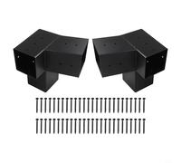 Risveglio Soporte de pérgola de techo inclinado resistente, montaje en pared 4x4, accesorios de soporte de acero de 3 vías (izquierda 15°+derecha 15°)