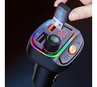 Risveglio Vehículo para cargador con reproductor MP3 de 5,3, 12-24 V para adaptador USB dual de coche de 3,1 A, carga rápida, manos - llamada y apagado para memoria para la mayoría de camiones