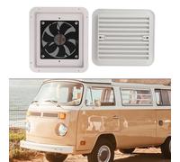 Risveglio Ventilador de ventilación lateral de plástico blanco de 12 V para caravana, remolque, silencioso, baja potencia, 8.0 x 7.3 pulgadas