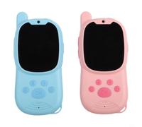 Risveglio Video recargable para Walkie Talkies, paquete de 2, intercomunicador bidireccional de pantalla HD con 4 efectos de voz, carga USB ligera, para niños y niñas al aire libre, azul y rosa
