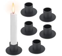 RISVOWO Portavelas Negro, 6 Piezas para Velas de Pilar, Candelabros de Hierro, Soporte Redondo para Decoración de Salón, Comedor y Dormitorio