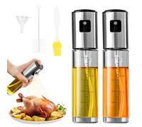 RISVOWO Pulverizador Aceite Spray, 2PCS Spray Aceite Cocina con Escala, 100ML Vaporizador Aceite Oliva para Freidora Aire, Botella Transparente, Dispensador Aceite Spray para Cocinar, Hornear, BBQ