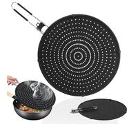 RISVOWO Tapa Antisalpicaduras, 32CM Pantalla de Salpicaduras de Acero Inoxidable, Protector Salpicaduras con Mango, Protector de Grasa para sartén