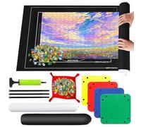 RISVOWO Tapete Puzzle, Tapiz Puzzle 1000 1500 2000 3000 Piezas, Portátil Fieltro Alfombra Puzzle, Tapete para Enrollar Puzzles, Antideslizante Puzzle Mat Roll para Almacenar Rompecabezas(Negro)