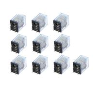 RISWEKFW 10pcs MY2P HH52P MY2NJ Relay Coil General DPDT Micro Mini Electromagnetic Relay Switch with LED AC 110V 220V 380V DC 12V 24V 36V(AC 24V)